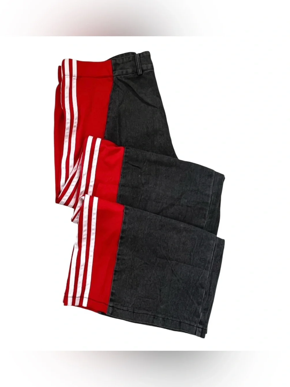 Men Black Sweatpants with Red Side Stripes - Picture 6 of 10
